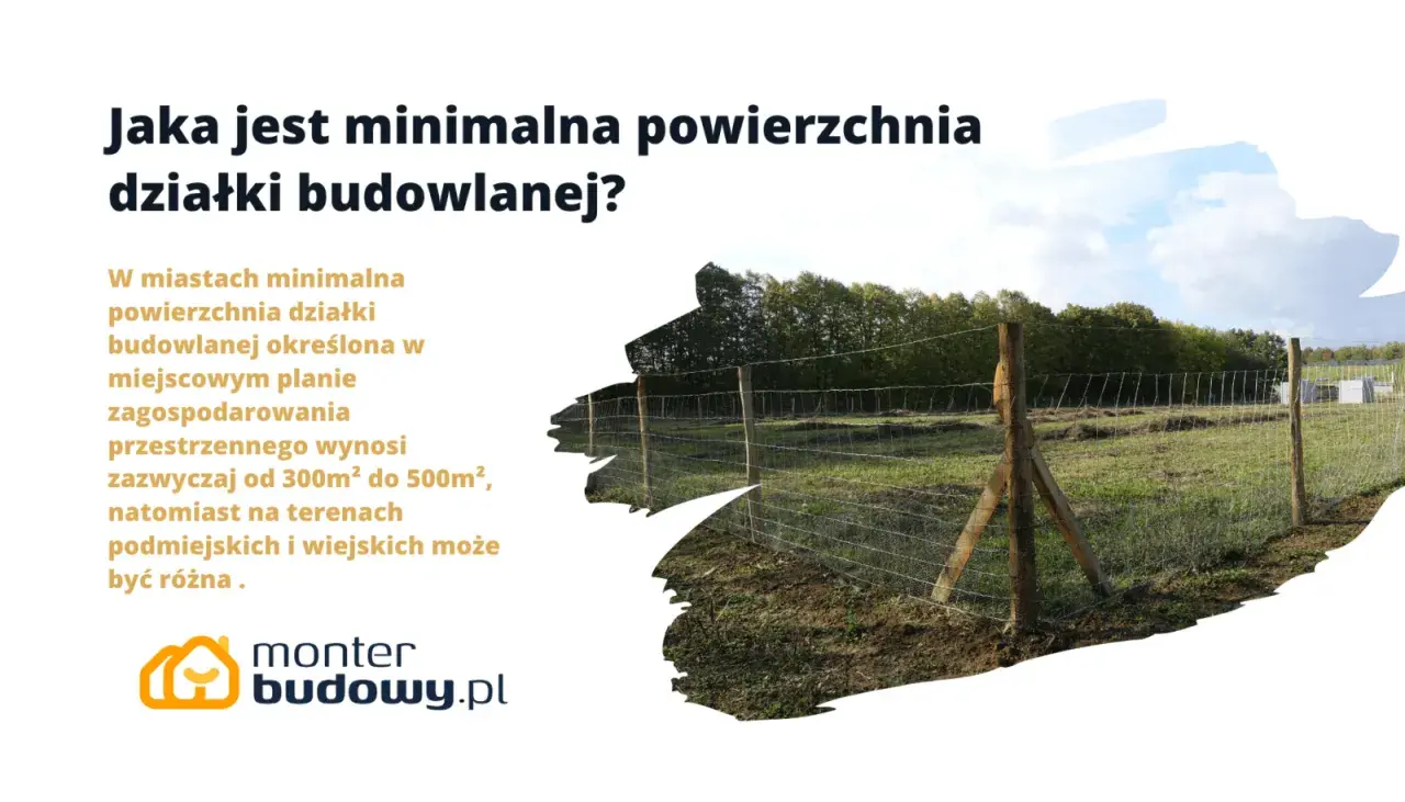 Minimalna wielkość działki budowlanej na wsi może być różna, w przeciwieństwie do miast, gdzie wynosi zazwyczaj 300-500 m². Ogrodzona działka z widokiem na drzewa.